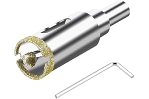 ASNOMY Scie Cloche Diamantée 20 mm avec Foret Guidage de Centrage, Scie Cloche Carrelage avec revêtement diamant, Foret trépan Diamant pour verre, carrelage, céramique, marbre, granit