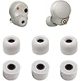 JNSA Replacement for WF 1000XM4 Silver 1000XM3 Memory Foam Ear Tips Noise Canceling Foam Eartips Ear Plug Ear Tip Foam Ear Caps M Size 3 Pairs, [Fit in Case], Silver,Medium Size (FoamXM4S3PM)
