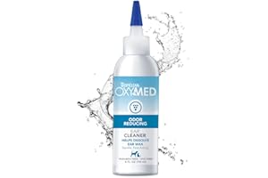 TropiClean OxyMed Medicated Dog Ear Cleaner for Pets - Ear Cleaning Solution & Treatment - Quickly Dissolves Wax, Reduces Odour, Promotes Healthy Ear Hygiene - Ear Cleaner, 118ml