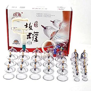 POWEREST VACUUM CUPPING THERAPY SET - Chinese Traditional Healthy Body Vacuum Acupuncture Cupping for Cellulite Cupping Massage (SET OF 32)