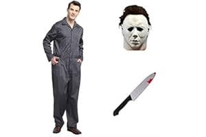 thematys Michael Myers zestaw do kostiumu z horrorem, maska i nóż, w 5 różnych rozmiarach – idealny na karnawał, Halloween