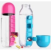 Busstier Medicine Box Water Bottle, Pillbox Medicine Box Water Bottle, Medicine Chamber Water Bottle