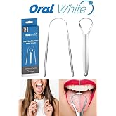 Oral White Paslanmaz &Ccedil;elik Dil Temizleyici ve Dil Sıyırıcı, 2 Par&ccedil;a Set, Ağız Bakımı ve K&ouml;t&uuml; Nefes &Ouml;nleyici