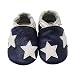 Mejale Baby Shoes Toddler Infant Soft Leather Sole Newborn Boys Girls Crib Moccasins(Navy Blue,18-24 Months)
