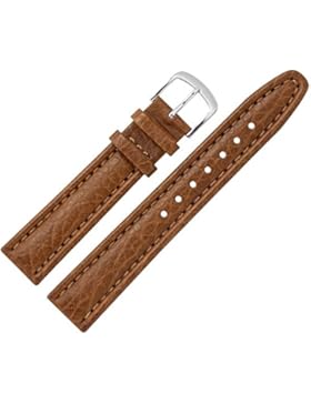 MARBURGER Uhrenarmband 20 mm Leder Braun - Rindsleder, Büffel Prägung - Inkl. Zubehör - Ersatzarmband, Schließe...
