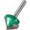 Trend CraftPro Chamfer Router Cutter Bit, 1/4 Inch Shank, 25.4mm Cut Diameter & 45 Degree V Groove, Tungsten Carbide Tipped, C045X1/4TC