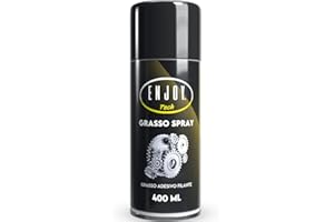 ENJOY TECH - Grasso Spray Lubrificante 400ml | Anti-Corrosione e Idrorepellente | Resistente a Salsedine e Agenti Atmosferici | Adesione Ottimale ai Metalli | Made in Italy