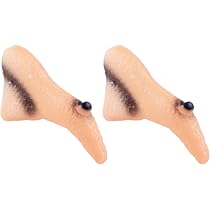 2 Faux Nez De Sorcière Longs En Caoutchouc - Accessoire Halloween Cosplay - Avec Élastique Ajustable