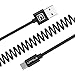 Price comparison product image Coiled USB Type-c Cable, Retractable USB Charge Cable Spiral Charging Cord Reversible Car Charger for Samsung S8/Note 8, Huawei P10/P9, Nexus 6P/5X, Nokia 8 / N1 Tablet, 160cm (Black)