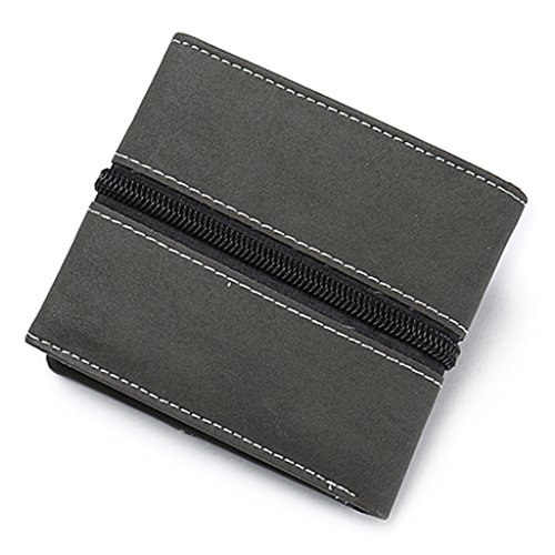 Gazechimp Bolso Monedero Largo de Cuero de Hombres de Tarjeta de Cr  dito de Nota con Cremalleras Lienzo 3 Colores - Gris
