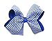 PrettyBoutique 5 Inches Girls Large Grosgrain Hair Bow Alligator Clip (Blue Gingham)