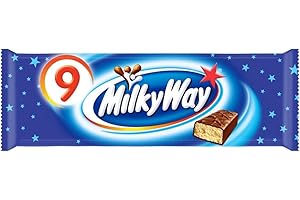 MILKY WAY - Barres chocolat au lait - Format à Offrir ou à Partager - Boîte Cadeau - Idéal pour Noël - 9 barres de 21,5g - 193.5g