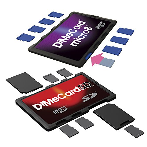 Dimecard-SD y micro8 microSD + soportes para unidades de tarjeta de memoria SD (tamaño de tarjeta de crédito, etiquetas de escritura)