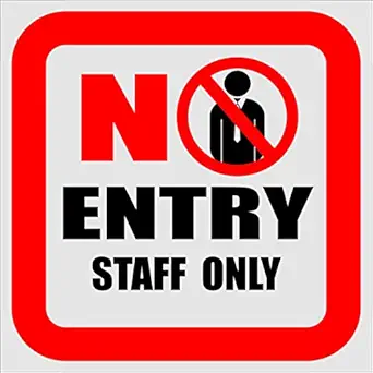 999Store office supplies sunboard No Entry Staff only Office Sign Board (20X20 cm)
