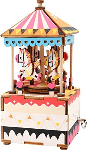 '1000 Piece Jigsaw Puzzle Jigsaw Puzzle Learning Kit Music Box – Horse – This kit is 71 Pieces 3D A Very Special Structure. It has become a Musical Clock with Rotating Wooden Horse. You can not only plays "You Are My Sunshine Gelauscht, but also Promotes Develop Fine Motor Skills. A Great Learning to your home.