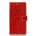 Produktbild (for HTC Desire 12) Flip Wallet Case Cover and 360 Degree Full Body Protective Bumper Cover, Premium Phone Case Material - Red