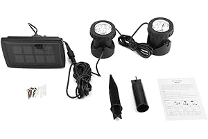 DaMohony Projecteurs pour Bassin Solaires, Lumière de Piscine Solaire Lampes extérieurs étanche IP68, 12 LED Spot Lights pour Étang, Jardin, fontaine, décoration sous-marine
