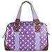 Produktbild Miss Lulu Damen Weekend Schulter Holdall Reisetasche Wachstuch : Punktmuster L1106D2 (Violett Punktmuster)