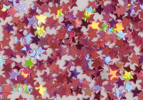 Glittersterne / Glitzer Sterne "Hologramm - Rosa" (7 g / lose)