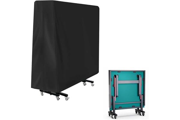 Venprodium 165×70×185cm Housse Table Ping Pong Exterieur, Oxford Bache Table Ping Pong Imperméable, Résistant aux Déchirures, Résistant aux UV, Coupe Vent, pour Extérieur et Intérieur, Noir