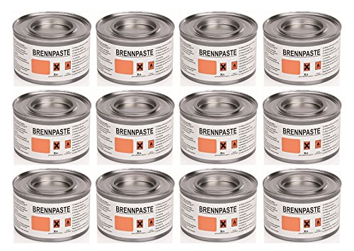 Brennpaste Set - 2,5 h Brenndauer - 12 Dosen