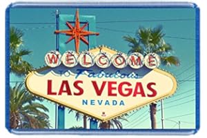 DOTTSMUSIC Las Vegas - Postcard Style Design - 7cm x 4.5cm - Novelty Tourism Fridge Magnet.
