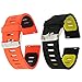 Produktbild 22mm armband , EL-move 22mm Pebble Time Armband Smart Watch Bracelet Uhrenarmband Strap Silikon Sportarmband Erstatzband für Samsung Gear S2 Classic / Samsung Gear S3 frontier / S3 Classic / Gear 2 R380 Neo R381 Live R382 / Motorola Moto 360 2nd / Pebble Time Steel / LG G Watch W100/W110 / Urbane (BlackYellow+RedBlack 2pcs)