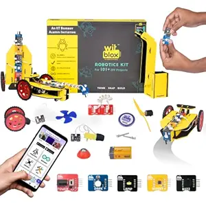 WitBlox Mega Robotics Kit for 101 Projects || Plug & Fit Modular Electronic Circuits || Compatible with Arduino, Multicolor