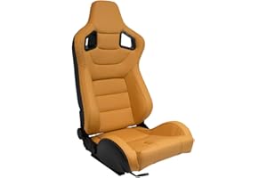 AUTO-STYLE Sedile Sportivo 'RK' - Finta pelle Beige - reclinabile doppia regolazione - incl. Slitte
