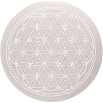 Plaque De Sélénite Gravée Arbre, Soleil Et Lune | 13,5 Cm - Pierre Naturelle Pour Méditation, Décoration Et Recharge énergétique
