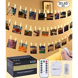 Qoolivin LED Clip pour Photo lumières 3 m 20 Clips de lumière