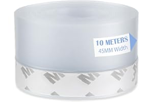 Fanchu Tür Dichtungsband Selbstklebend, 10 Meter Multifunktions Transparent Türdichtung Selbstklebend, Staubschutz, Winddicht, Zugluftstopper Schalldicht, 45mm
