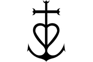 JVM - Autocollant sticker tuning pour voiture, boite à lettre, pc ordinateur portable laptop : (Lot de 1 - Croix de Camargue 12x12 cm, Noir sur fond transparent)