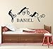 Price comparison product image haotong11 Teen Boys Name Decal BMX Freestyle Jumping Bike Vinyl Wall Sticker Custom Personalized Name Kids Teens Boys Room Decor Deca 98 * 42cm