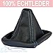 Produktbild L&P A0061 Schaltsack Schaltmanschette aus 100% ECHTLEDER Leder in Schwarz mit blauer Naht Blau