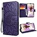 Price comparison product image VemMore Huawei Mate 20 Lite Case PU Leather Wallet Case Flower Flip Magnetic Closure Card Slots Stand Function Premium Shockproof Full Protective Cover Sunflower Pattern - Purple