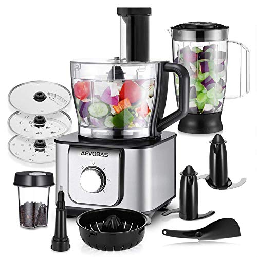 Robot Multifonction Topchef 1100W - Mixeur, Pétrin, Presse-Agrumes, Moulin à Café - 10 Accessoires Inclus