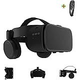 LONGLU Cuffie VR di realtà virtuale per iPhone e telefoni Android, occhiali 3D di realtà virtuale con auricolari wireless per