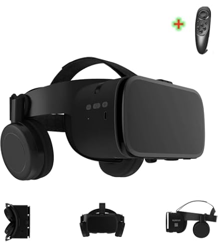 Occhiali VR FIYAPOO 3D Con Cuffie Integrate E Protezione Blu – Compatibili Con Smartphone 4,7-6,6 Pollici, Per Film E Giochi