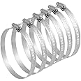 Yumi V 6 Pcs Jubilee Clips Stainless Steel Hose Clips Assorted Flexible Hose Clamp 84-114mm Diameter Range Adjustable Pipe Tube Clamps Metal Clips for Securing Hoses and Pipes Tube