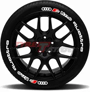 Tyre Tattoo 3D Premium & Unique Rubber Tyre Stickers (4 Tyres)_Audi Quattro Sline Tyre Stickers