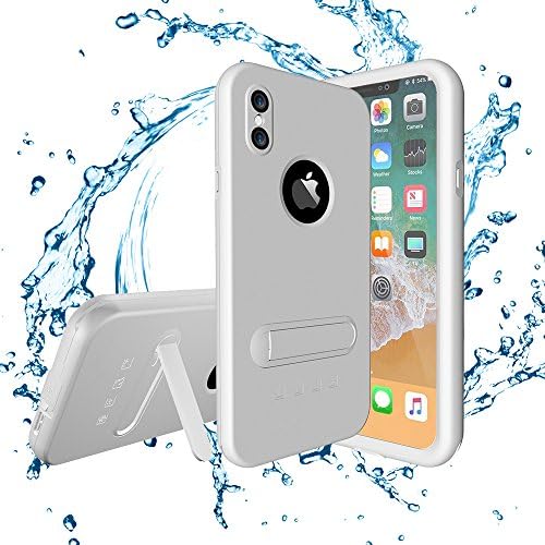 iPhone X Waterproof Case, HyFone Full-body IP68 Certified Waterproof Snowproof Dustproof Shockproof Wireless Charging Support Underwater Stand Cases with Touch Screen Protector for iPhone X / iPhone 10 5.8" - [White]