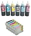 Produktbild Prestige Cartridge Kompatibel Refillset T0807 Tintenpatronen mit Auto-Reset Chip und 6 x 100ml Nachfülltinte für Epson Stylus Photo R265 R285 R360 RX560 RX585 RX685 PX650 PX660 PX700W PX710W PX720WD