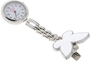 zalati Doktor pielęgniarka zegarek klips na zegarek kwarcowy broszka motyl kobiety panie broszka zegar prezent - biały