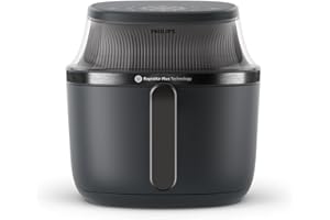 Philips Ovi Seria 3000 – Premium Airfryer, 6,2 l z okienkiem, technologia RapidAir Plus, 16 sposobów gotowania, o 90% mniej tłuszczu, łatwe czyszczenie, ekran dotykowy, oszczędność energii (NA330/00)