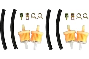 GroveEss 16 PCS Inline Fuel Filter Kit,Filtration Speed Quick Fuel Filter,Universal Car Fuel Filter Hose Spring Clips,for Motorbike Scooter Generator Lawnmower Machines Auto