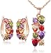 Jewels Galaxy 18K Rose Gold Plated Top Quality AAA Swiss Cubic Zirconia Pendant Earrings Set For Women RS.995.00