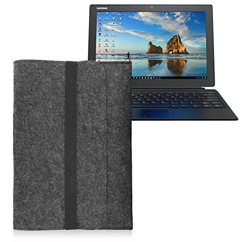 Laptop Tasche Sleeve Hülle für Lenovo Miix 510 Notebook Netbook Ultrabook Case aus strapazierfähigem Filz in Dunkelgrau mit praktischen Innentaschen von NAUCI