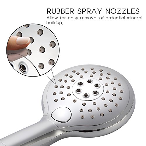 Lifewit Duschkopf 3 Strahlarten 2m Schlauch Handbrause 12cm Brausekopf Multifunktional Regenbrause Wasserfall für Badezimmer Chrom Silber - 6