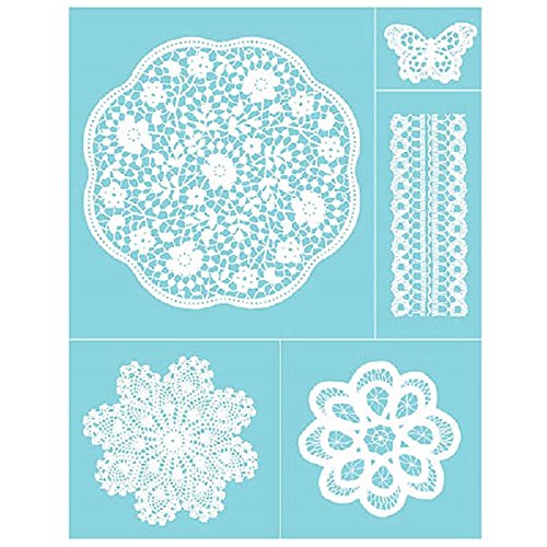 Martha Stewart Crafts Glass Silkscreen 8-1/2″X11″-Doily Lace - 2